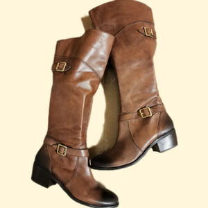 Arturo Chiang Burnished Distressed Cognac Boots, Sz 8M, Like New